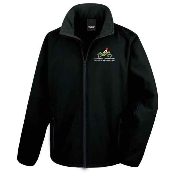 DWDAM: Softshell Jacket Black Front View