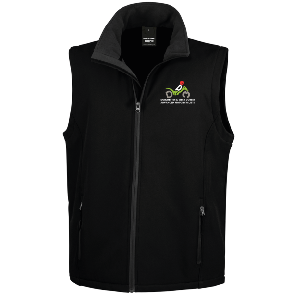 DWDAM: Softshell Bodywarmer Black Front View