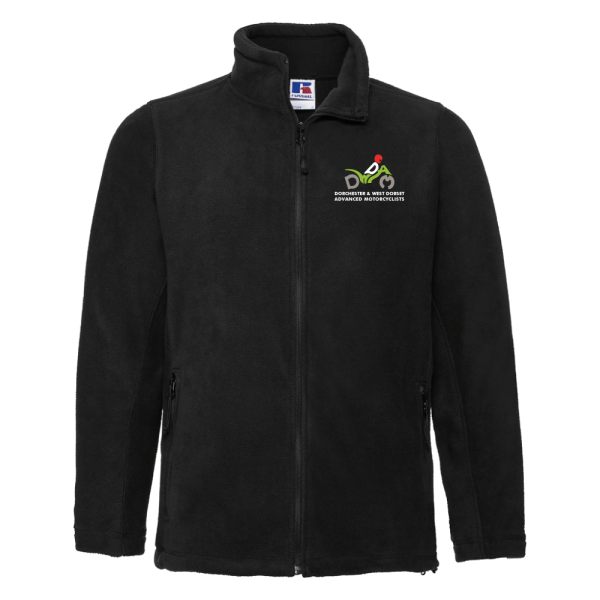 DWDAM: Outdoor Fleece Black (Full Zip) Front View