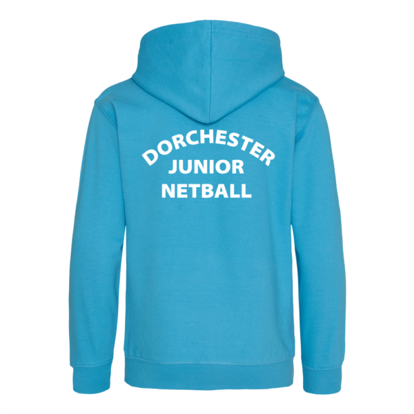 Dorchester Netball Hoodie Hawaiian Blue Rear