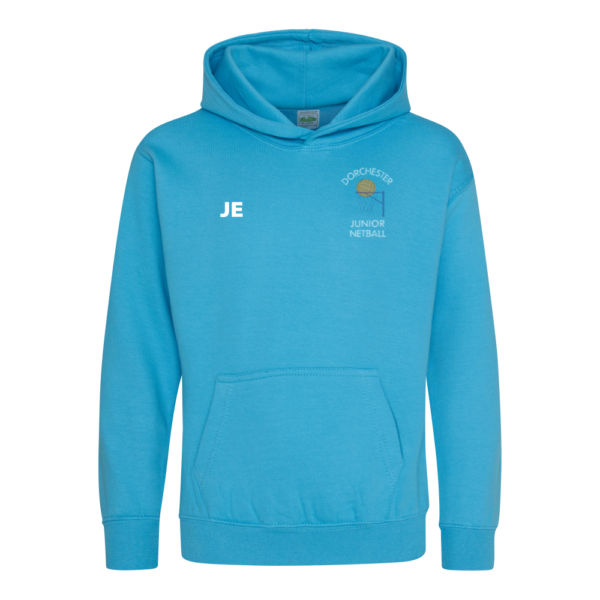 Dorchester Junior Netball Hoodie Hawaiian Blue + Initials