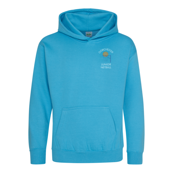 Dorchester Junior Netball Hoodie Hawaiian Blue Front