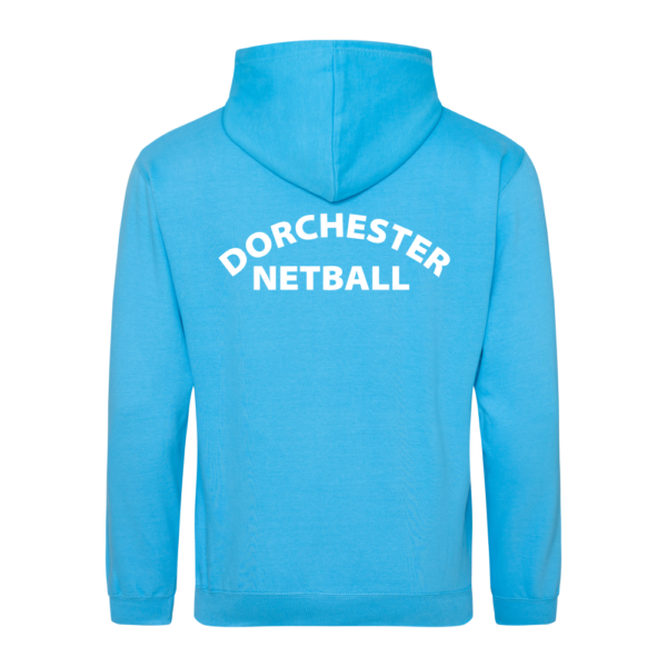 Dorchester Netball Hoodie Hawaiian Blue Rear