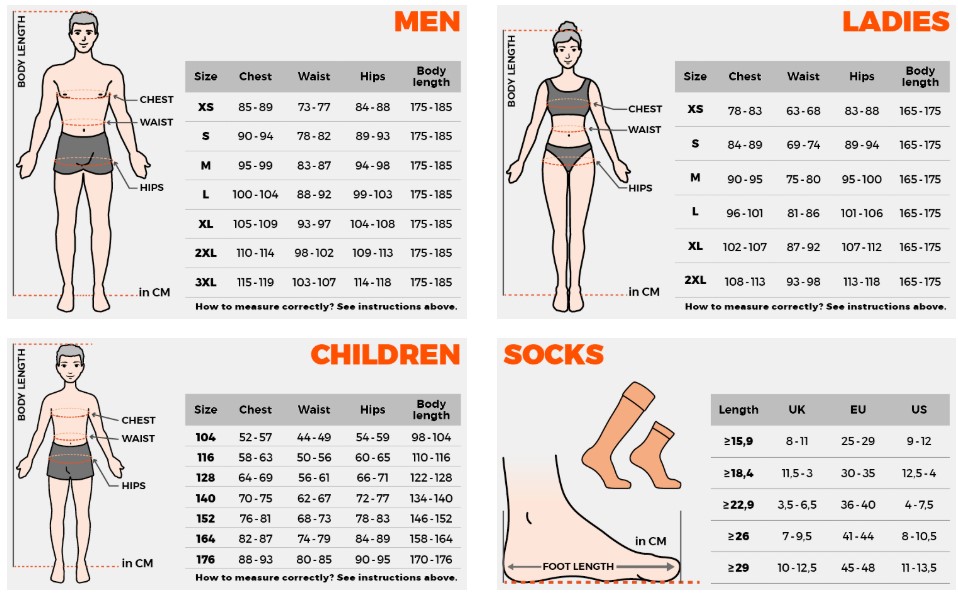 Stanno Size Chart